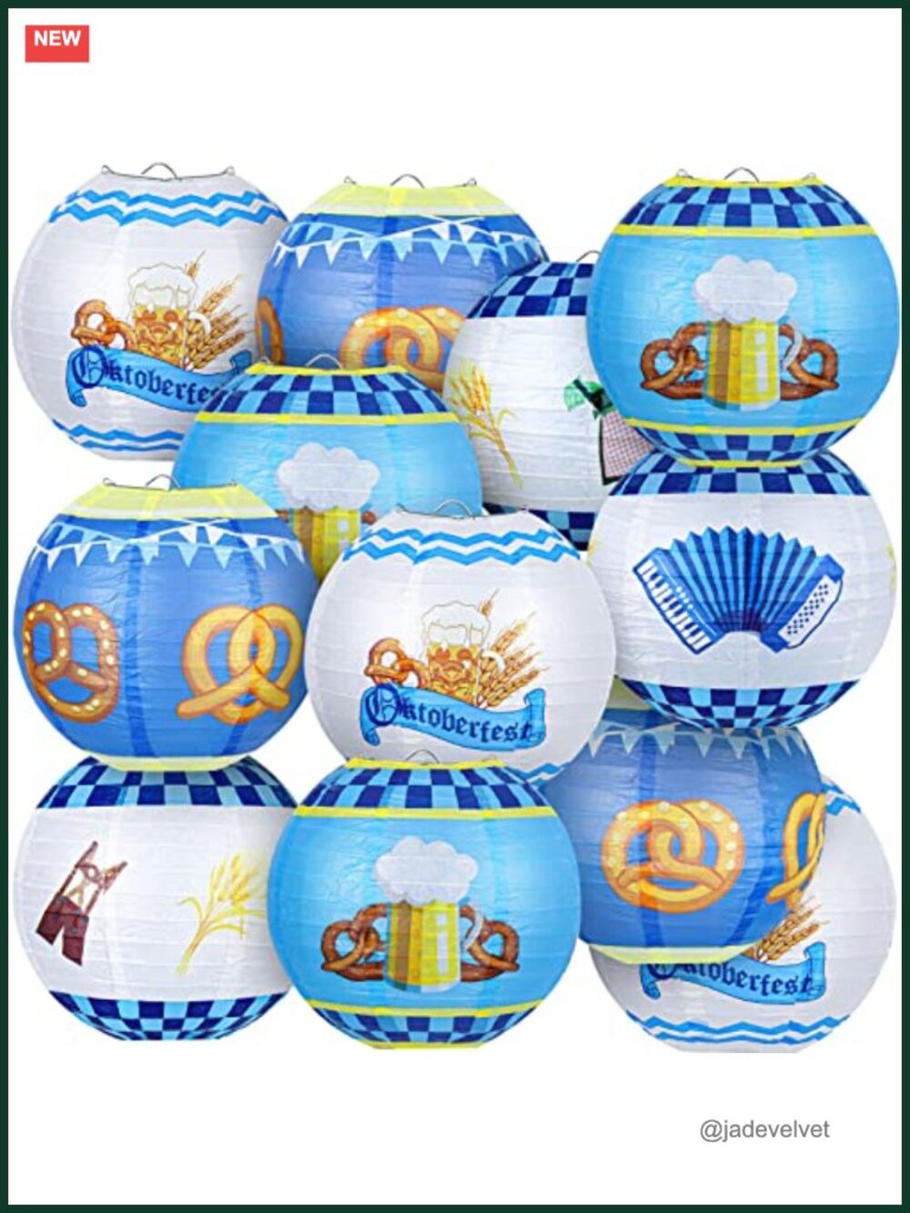 12 Pack Oktoberfest Party Decorations Hanging Paper Lanterns